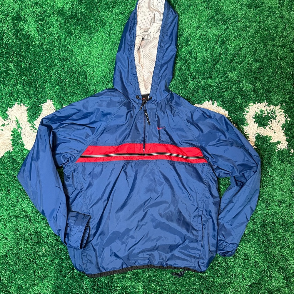 Nike Blue Windbreaker with Red Stripe